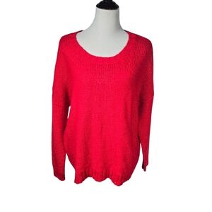 Wallace Vintage Women's Size Large Red Scoop Neck Sweater